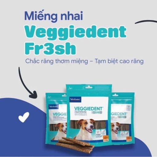 Thanh Nhai Làm Sạch Răng Cho Chó ( Veggiedent Virbac) THANH NHAI LAM SACH
