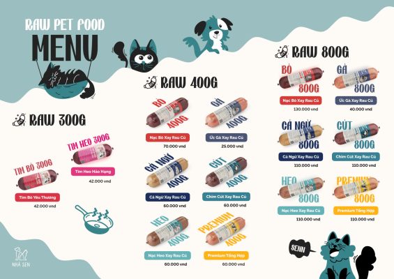 Bản giá Raw food nhà sen