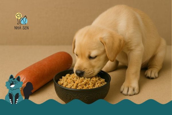 thức ăn tươi cho chó con