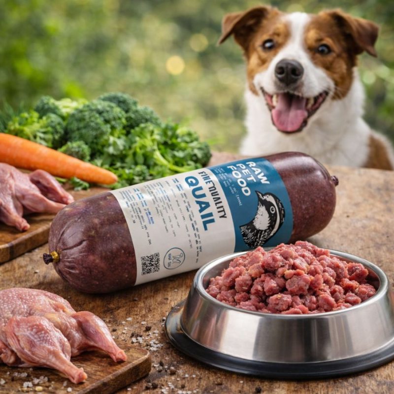 Mua thức ăn tươi cho chó với thịt chim cút nguyên chất, đặt trên nền rêu và suối rừng tạo cảm giác tự nhiên, sạch và an toàn. Sản phẩm phù hợp cho chế độ ăn tươi, giúp chó dễ tiêu hóa và hấp thu dinh dưỡng tốt hơn.