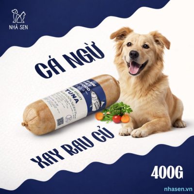 Cá Ngừ Xay Rau Củ RAW FOOD Cho Chó Mèo đông lạnh từ cá ngừ xay nhuyễn giàu omega 3 kết hợp rau củ, hỗ trợ lông da khỏe mạnh và hệ tiêu hóa nhẹ bụng. Phù hợp cho chó kén ăn hoặc cần bổ sung dinh dưỡng từ hải sản tự nhiên.