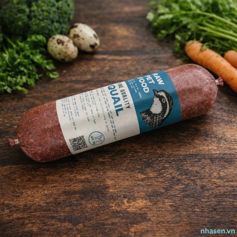 Thức ăn tươi cho chó bán chạy từ thịt chim cút xay rau củ, nguồn đạm sạch, ít gây dị ứng, hỗ trợ tăng cơ, chắc xương và phù hợp cho chó vận động nhiều hoặc chó cần phục hồi thể trạng.