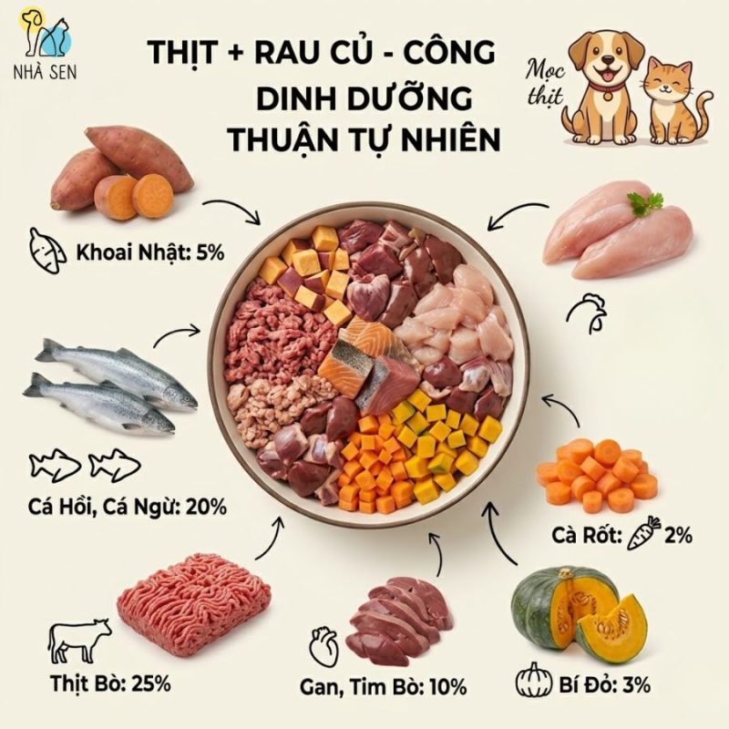 cong thuc raw food cho cho meo