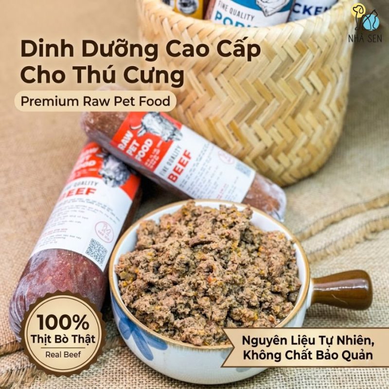 Đồ Ăn Cho Chó Tươi: Lựa Chọn Hoàn Hảo Cho Sức Khỏe Thú Cưng Thức ăn tươi cho chó thịt bò raw premium, 100% thịt bò thật không chất bảo quản, dinh dưỡng cao cấp cho thú cưng khỏe mạnh
