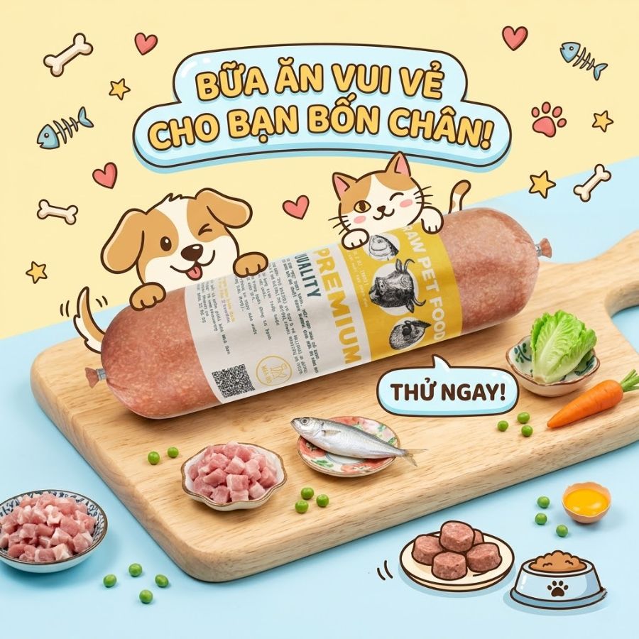 Mua thức ăn cho chó dòng premium với công thức giàu đạm từ thịt tươi và rau củ tự nhiên, giúp thú cưng ăn ngon miệng và hấp thu dinh dưỡng hiệu quả. Phù hợp cho chó cần chế độ ăn chất lượng cao và cân bằng dinh dưỡng mỗi ngày.