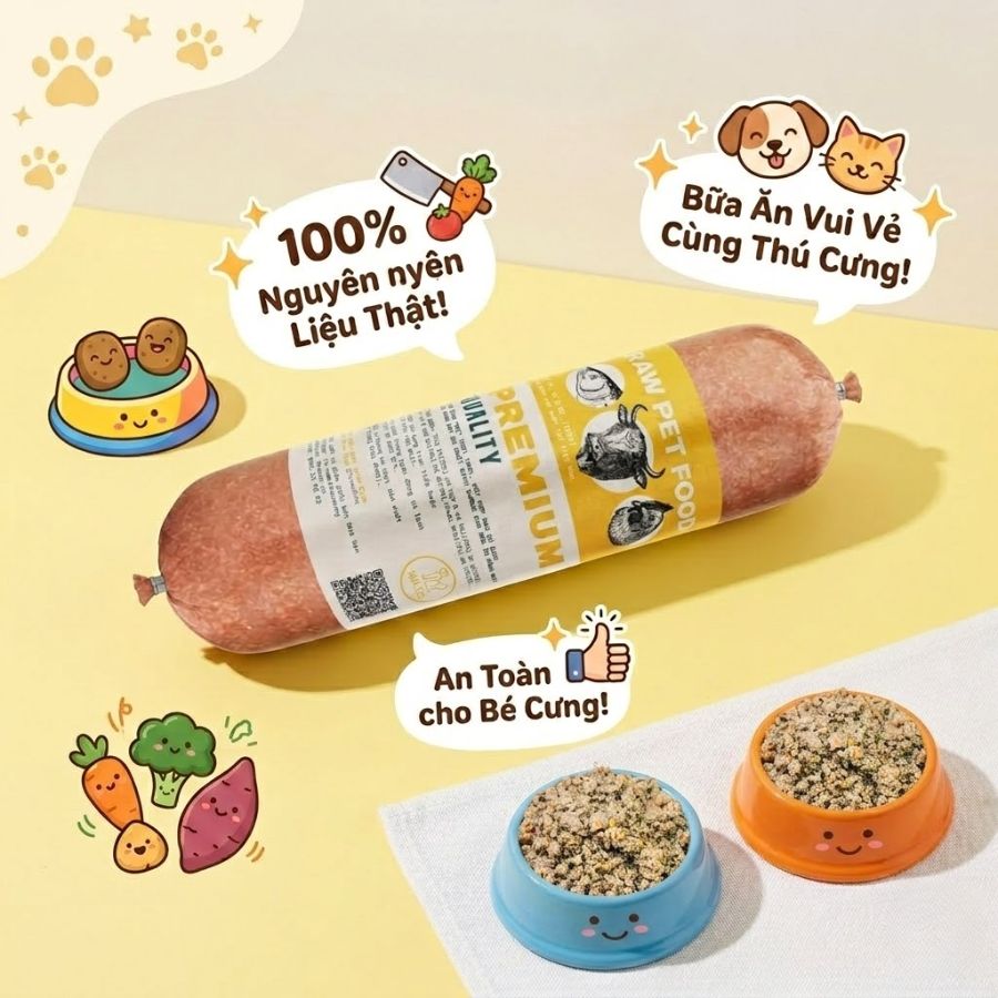 Thực Đơn RAW FOOD Theo Độ Tuổi Cho Chó Mèo | Nhà Sen Thực Đơn RAW FOOD Theo Độ Tuổi dòng premium cung cấp đầy đủ dinh dưỡng từ nhiều nguồn protein tự nhiên, phù hợp cho thú cưng ở nhiều giai đoạn phát triển.