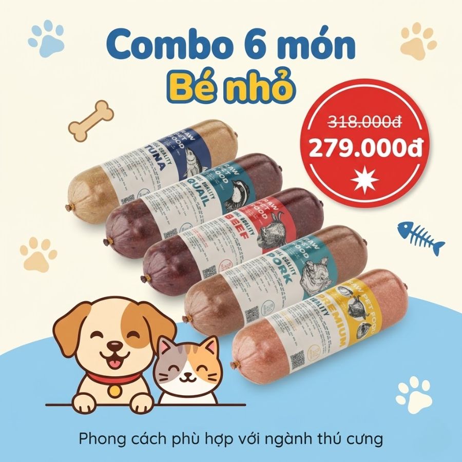 7 Lợi Ích Thực Tế Khi Cho Chó Mèo Ăn Thức Ăn Tươi (RAW FOOD) Thức ăn tươi cho chó tốt nhất với 6 công thức từ nguyên liệu tự nhiên, giàu protein và phù hợp cho chó mèo ở nhiều độ tuổi. Combo tiện lợi giúp trải nghiệm đầy đủ các vị bán chạy của Nhà Sen.