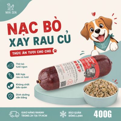 Thức Ăn Tươi RAW FOOD Cho Chó Mèo Là Gì? Nạc bò xay rau củ giàu protein và khoáng chất, không chất bảo quản, giúp thú cưng khỏe mạnh và tràn đầy năng lượng.