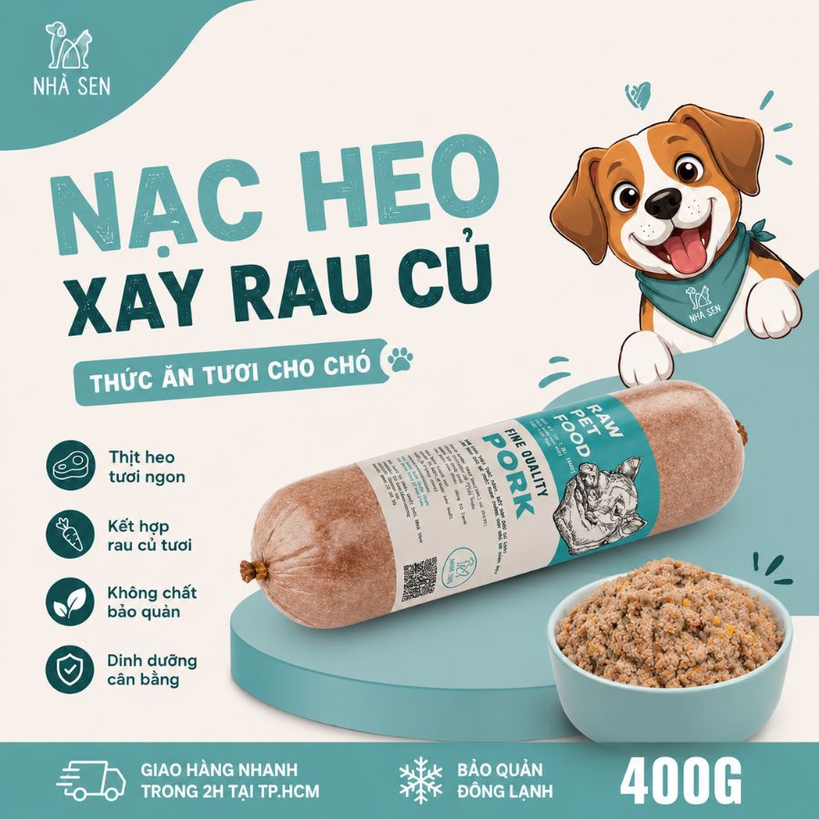 Thức Ăn Tươi RAW FOOD Cho Chó Mèo Là Gì? Hướng Dẫn Chi Tiết Từ A-Z 2026 Thức Ăn Tươi RAW FOOD Cho Chó Mèo Là Gì? Sản phẩm nạc heo xay rau củ từ nguyên liệu tươi, không chất bảo quản, dinh dưỡng cân bằng cho chó mèo.