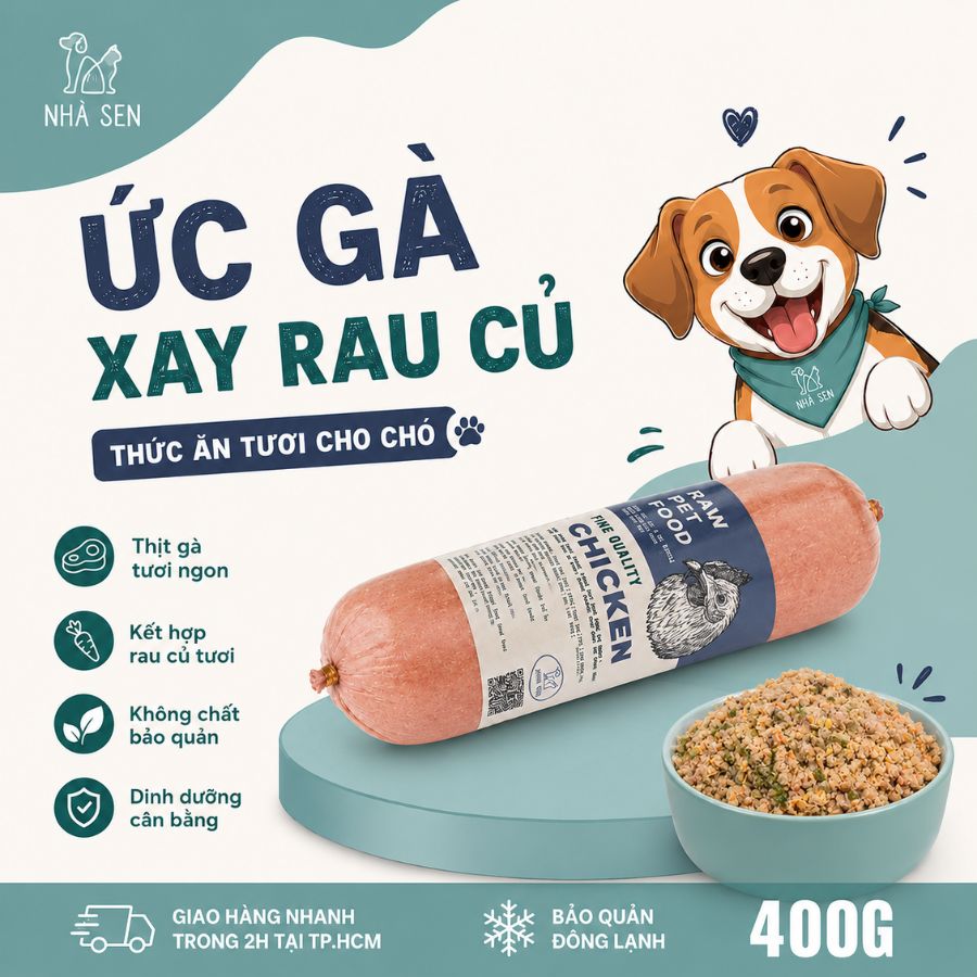 Thức Ăn Tươi RAW FOOD Cho Chó Mèo Là Gì? Hướng Dẫn Chi Tiết Từ A-Z 2026 Thức Ăn Tươi RAW FOOD Cho Chó Mèo Là Gì? Công thức ức gà xay rau củ giàu protein, dễ tiêu hóa, phù hợp cho chó mèo ở nhiều độ tuổi.
