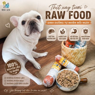 Thức ăn tươi đóng gói cho chó RAW FOOD từ thịt tươi nguyên chất, không chất bảo quản, dễ tiêu hóa và bổ sung dinh dưỡng tự nhiên cho chó mỗi ngày.